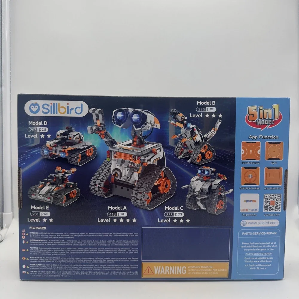 Sillbird 5-in-1 STEM Building Robot Kit ecoEbot 488pcs App Remote Control Age 8+